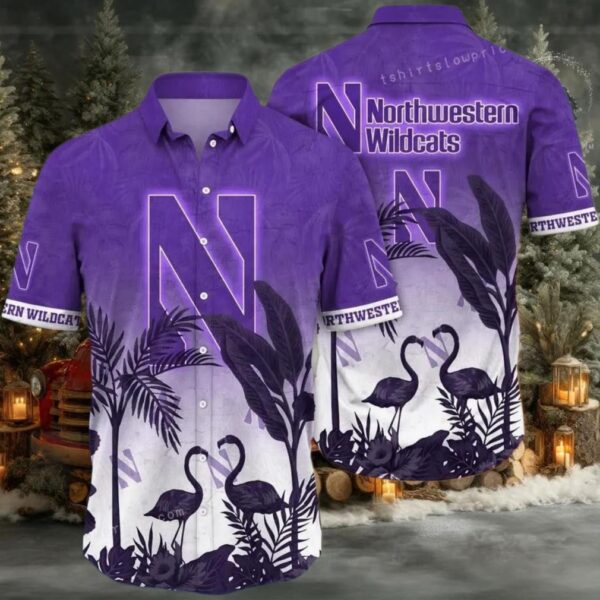 Northwestern Wildcats NCAA Flower Hawaiian Shirt 3D Shirt