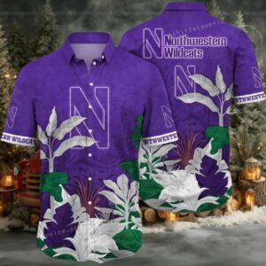 Northwestern Wildcats NCAA Flower Hawaiian Shirt Outfit 3D Shirt