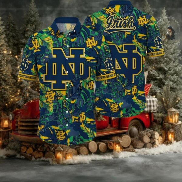 Notre Dame Fighting Irish NCAA Flower Cheap Hawaiian Shirt 3D Shirt