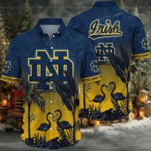 Notre Dame Fighting Irish NCAA Flower Hawaiian Shirt 3D Shirt