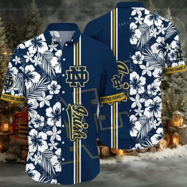 Notre Dame Fighting Irish NCAA Flower Hawaiian Shirt