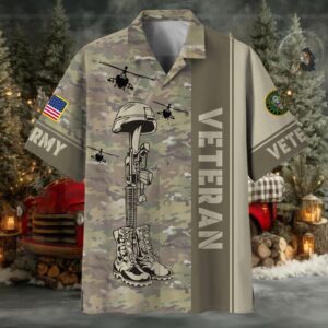 Official Camo Soldiers Multiservice US Veteran Hawaii Shirt NPVC080601