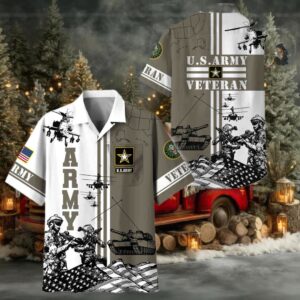 Official US Veterans Hawaii Shirt With Pocket
