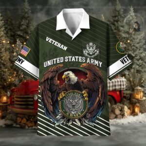 Official US Veterans Hawaiian Shirt With Pocket