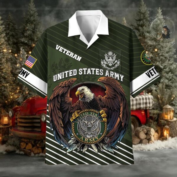 Official US Veterans Hawaiian Shirt With Pocket