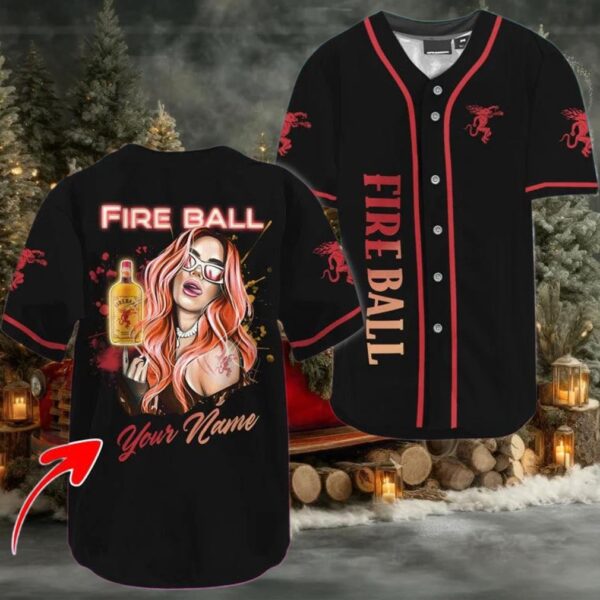 Personalized The Girl Like Fireball Baseball Jersey