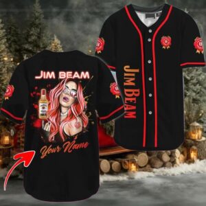Personalized The Girl Like Jim Beam Baseball Jersey