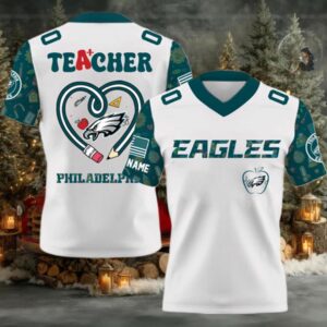 Philadelphia Eagles Teacher Appreciation 2025 V neck Short Sleeve Jersey