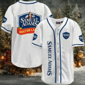 Samuel Adams White Baseball Jersey