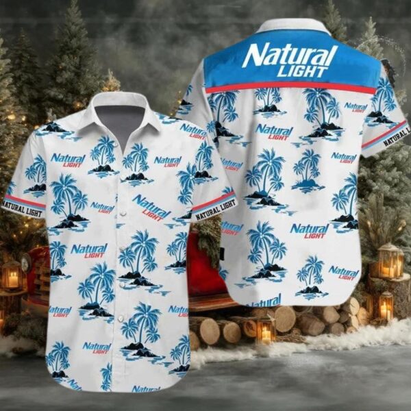 Tropical Palms Natural Light Button Shirt