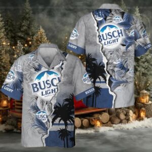 Tropical Torn Paper Busch Light Hawaiian Shirt