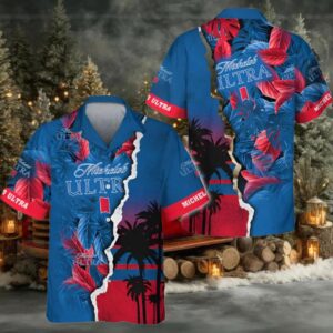 Tropical Torn Paper Michelob Ultra Hawaiian Shirt