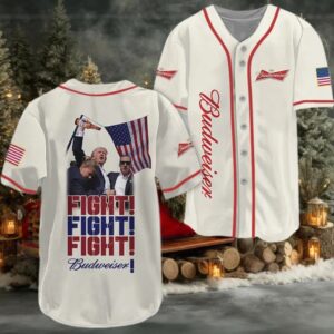 Trump Fight Fight Fight Budweiser Baseball Jersey