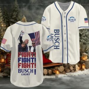 Trump Fight Fight Fight Busch Light Baseball Jersey