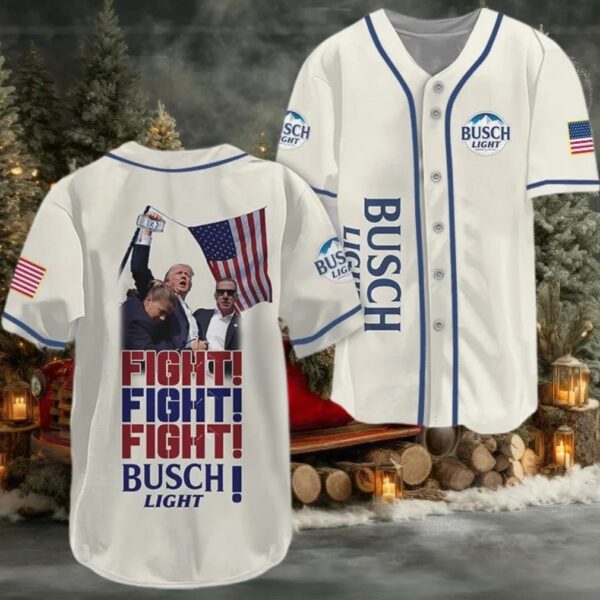 Trump Fight Fight Fight Busch Light Baseball Jersey