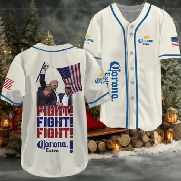 Trump Fight Fight Fight Corona Extra Baseball Jersey