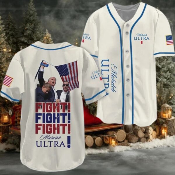 Trump Fight Fight Fight Michelob Ultra Baseball Jersey