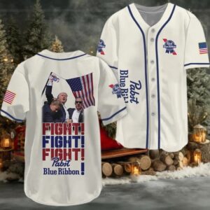 Trump Fight Fight Fight Pabst Blue Ribbon Baseball Jersey