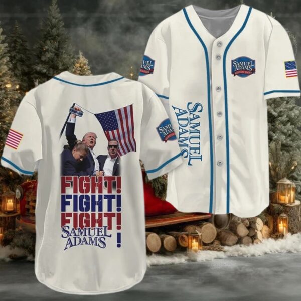 Trump Fight Fight Fight Samuel Adams Baseball Jersey
