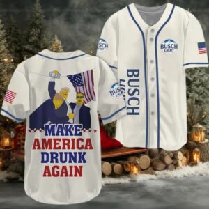Trump Make American Drunk Busch Light Again Baseball Jersey
