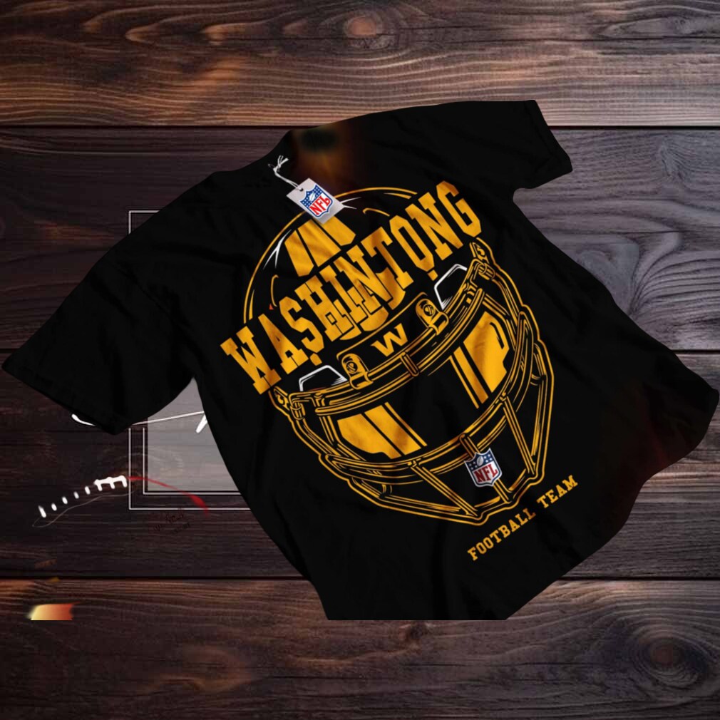 Washington Commanders Men’s Black & Gold Football Helmet T Shirt Washington Commanders Men’s Black & Gold Football Helmet T Shirt
