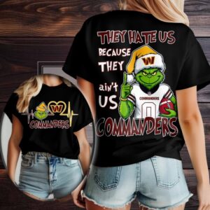 Washington Commanders Grinch Santa They Hate Us Because They Ain’t Us Merry Christmas Shirt