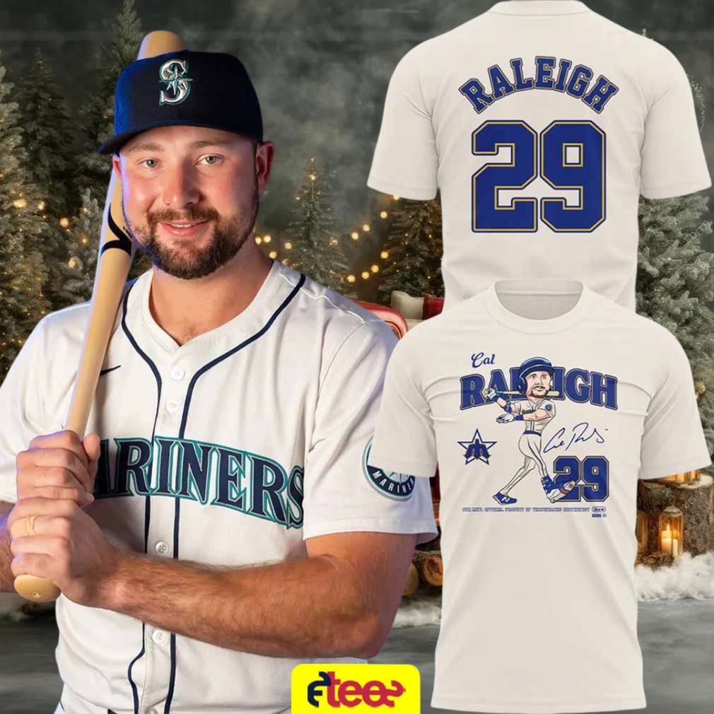 2025 Cal Raleigh MVP Seattle Mariners baseball signature 2 sided t shirt 2025 Cal Raleigh MVP Seattle Mariners baseball signature 2 sided t shirt