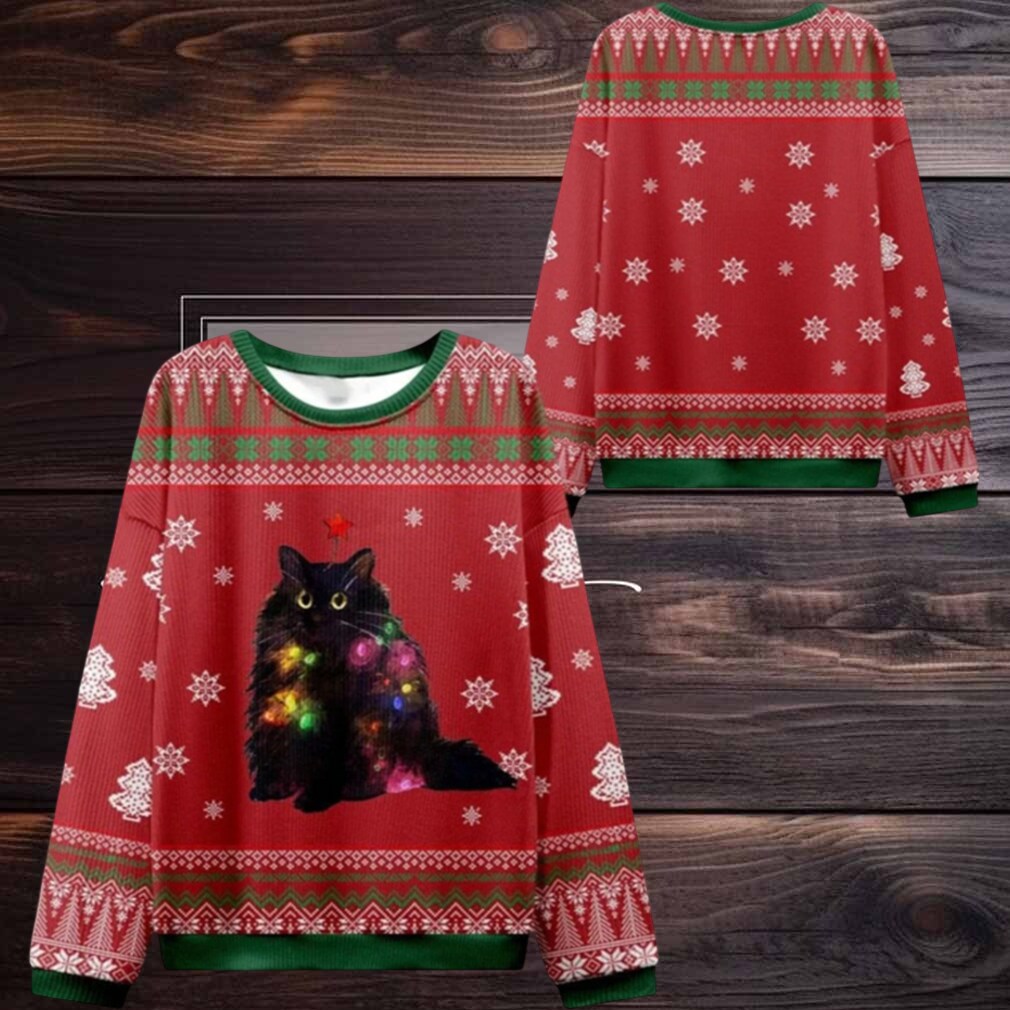 2025 Christmas Lights Cat Ugly Christmas Sweater 2025 Christmas Lights Cat Ugly Christmas Sweater