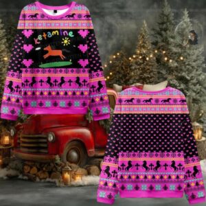 2025 Christmas Orange Pony Ketamine Ugly Christmas Sweater 2025 Christmas Orange Pony Ketamine Ugly Christmas Sweater