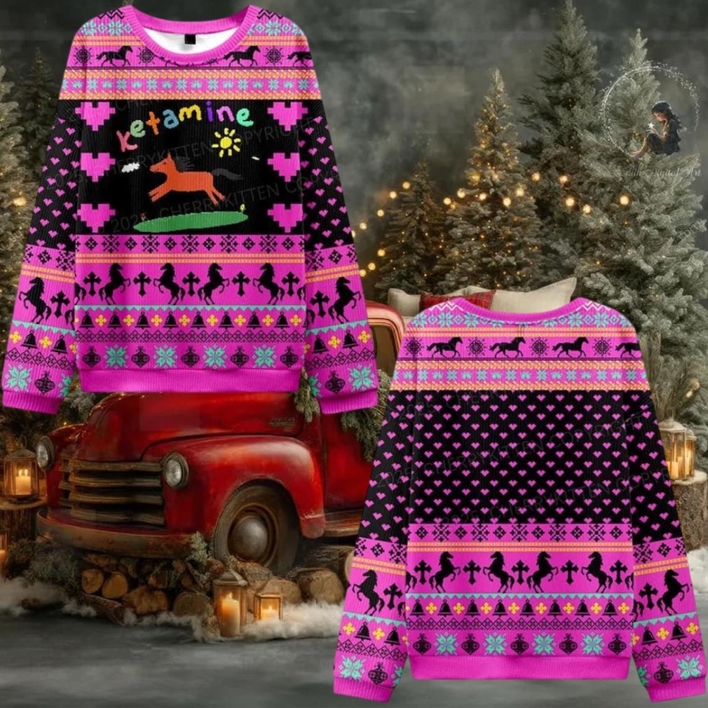 2025 Christmas Orange Pony Ketamine Ugly Christmas Sweater 2025 Christmas Orange Pony Ketamine Ugly Christmas Sweater