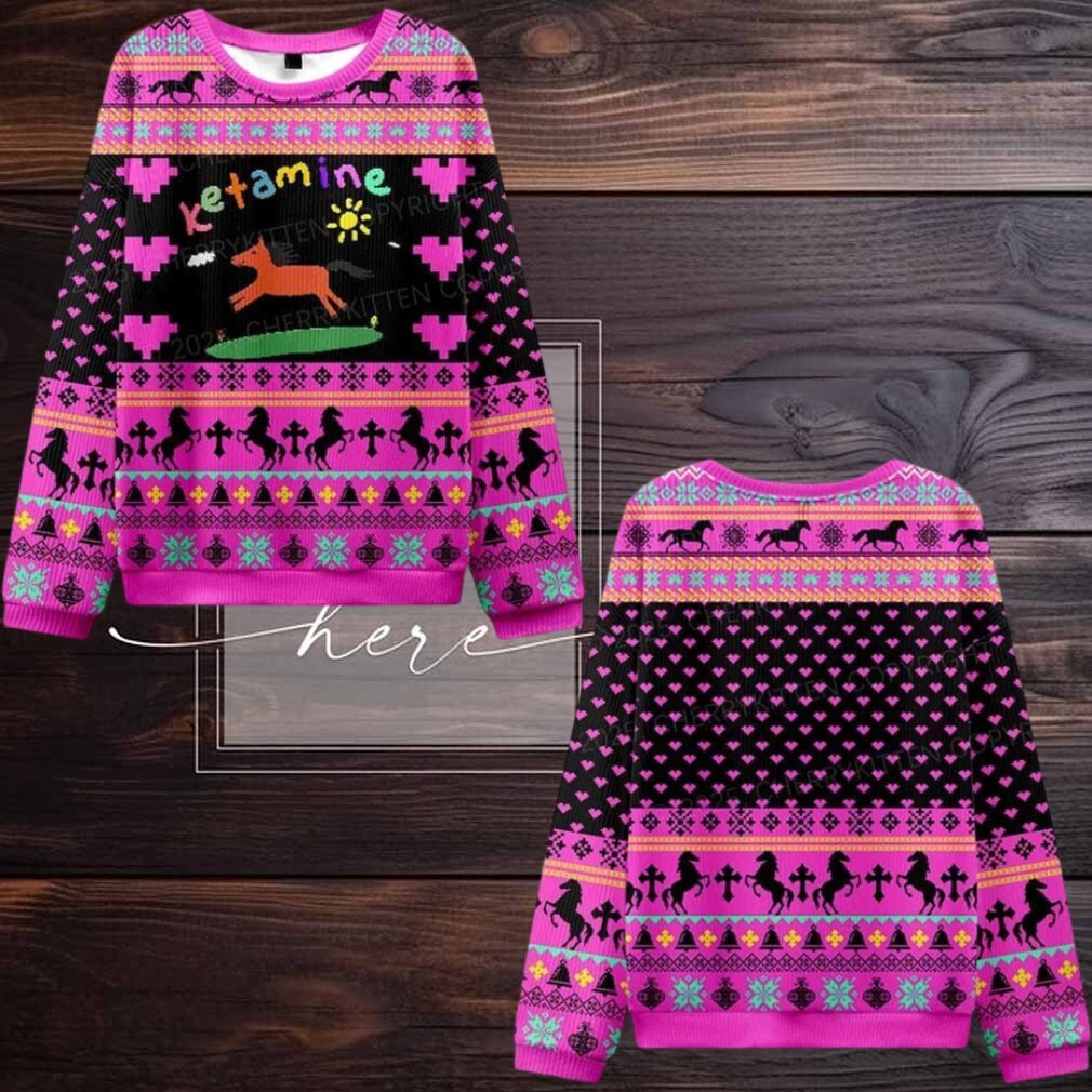 2025 Christmas Orange Pony Ketamine Ugly Christmas Sweater 2025 Christmas Orange Pony Ketamine Ugly Christmas Sweater