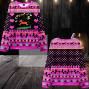 2025 Christmas Orange Pony Ketamine Ugly Christmas Sweater