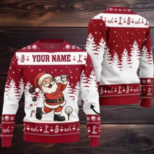 2025 Christmas Santa Golf Ugly Christmas Sweater