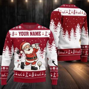 2025 Christmas Santa Golf Ugly Christmas Sweater