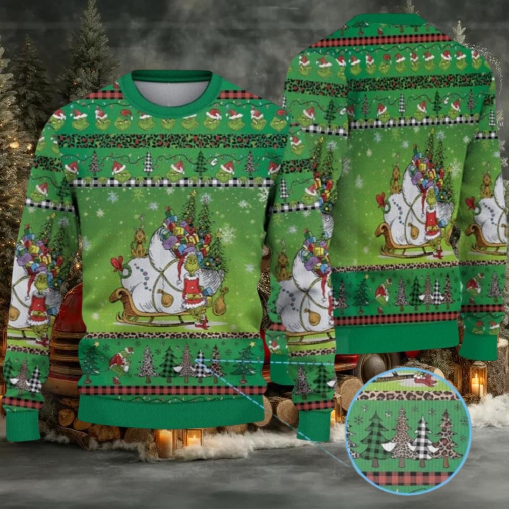 2025 Christmas The Grnch & Max with Sleigh Ugly Christmas Sweater 2025 Christmas The Grnch & Max with Sleigh Ugly Christmas Sweater