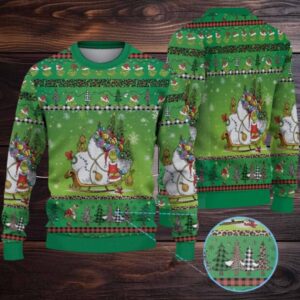 2025 Christmas The Grnch & Max with Sleigh Ugly Christmas Sweater
