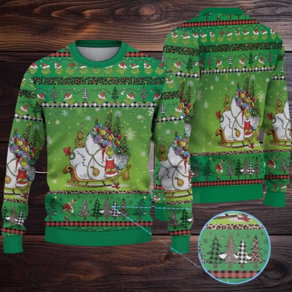 2025 Christmas The Grnch & Max with Sleigh Ugly Christmas Sweater 2025 Christmas The Grnch & Max with Sleigh Ugly Christmas Sweater