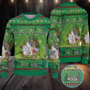 2025 Christmas The Grnch & Max with Sleigh Ugly Christmas Sweater