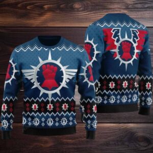 2025 Christmas Warhammer Crimson Fists Iconic Ugly Christmas Sweater