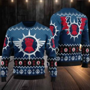2025 Christmas Warhammer Crimson Fists Iconic Ugly Christmas Sweater