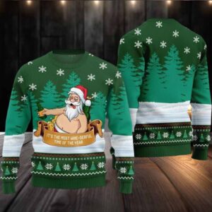 2025 Christmas Wine derful Santa Ugly Christmas Sweater