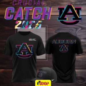 2025 Crucial Catch Intercept Cancer Auburn Tigers football 2 sided t shirt