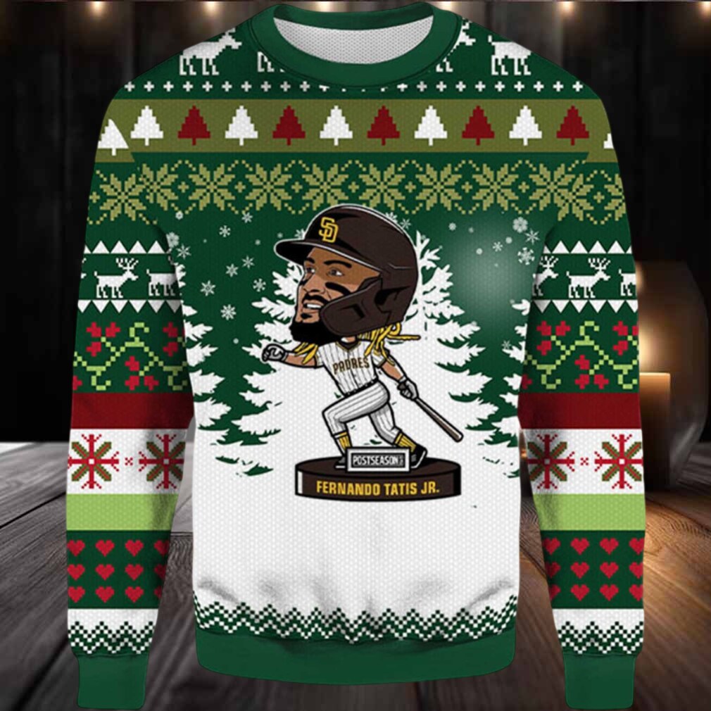 2025 Fernando Tatis JR. Postseason Padres Ugly Christmas Sweater 2025 Fernando Tatis JR. Postseason Padres Ugly Christmas Sweater