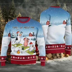 2025 Fore Get About Par Ugly Christmas Sweater