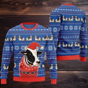 2025 Funny Cow Ugly Christmas Sweater