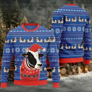 2025 Funny Cow Ugly Christmas Sweater