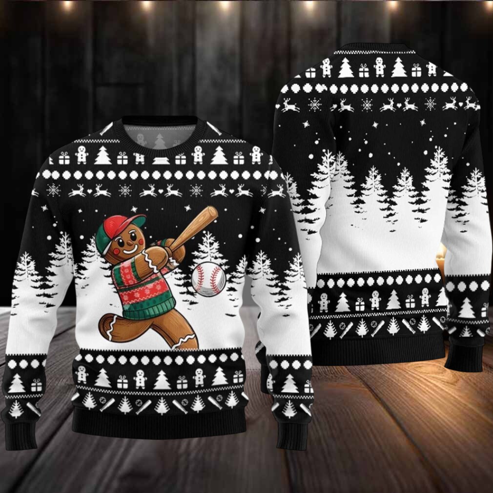 2025 Gingerbread Baseball Ugly Christmas Sweater 2025 Gingerbread Baseball Ugly Christmas Sweater