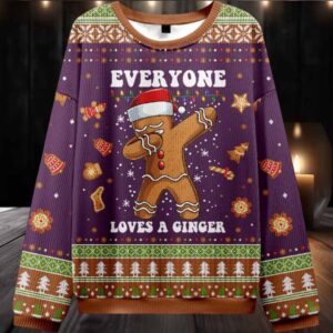 2025 Gingerbread Dabbing Dance Ugly Christmas Sweater