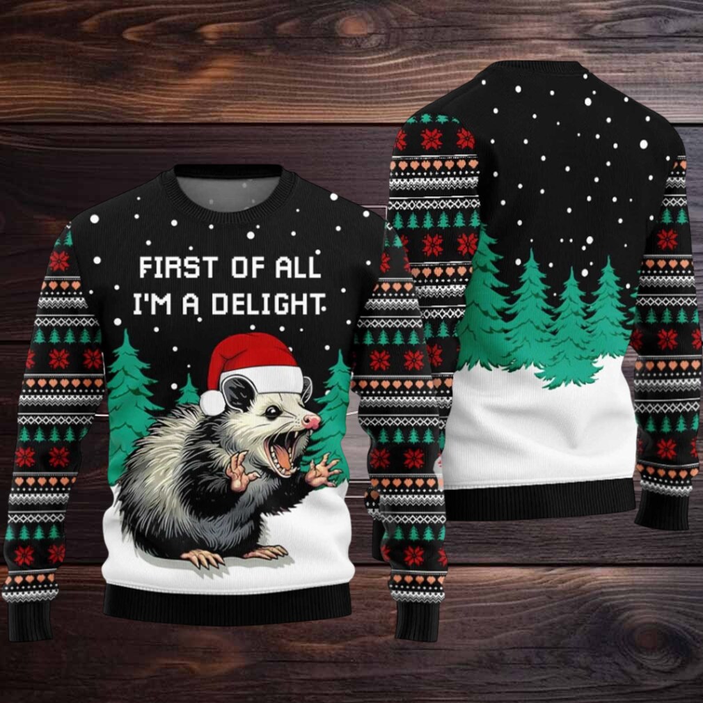 2025 I Am A Delight Opossum Ugly Christmas Sweater 2025 I Am A Delight Opossum Ugly Christmas Sweater