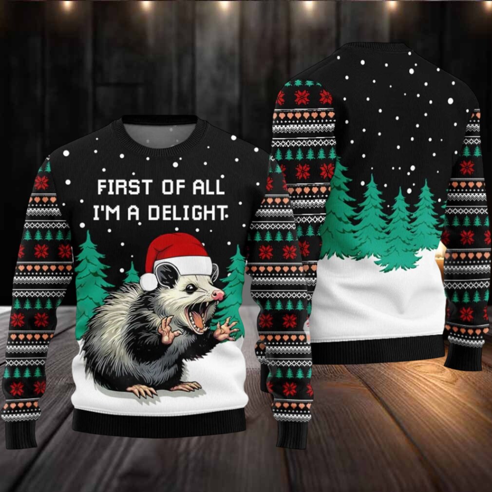 2025 I Am A Delight Opossum Ugly Christmas Sweater 2025 I Am A Delight Opossum Ugly Christmas Sweater